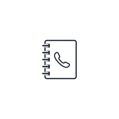 Contacts Book vector isolated line icon, flat design