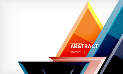 Flying triangles compostion geometric background