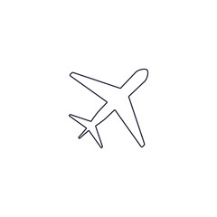 Fototapeta na wymiar Plane line icon flat vector, outline illustration, pictogram isolated on white