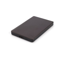 External Hdd drives 2.5 and 3.5 inch and flash drives on white isolated background