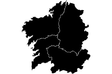 Mapa negro de Galicia. © Gabrieuskal