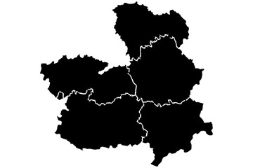 Fototapeta premium Mapa negro de Castilla la Mancha.
