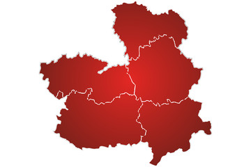 Mapa rojo de Castilla la Mancha.