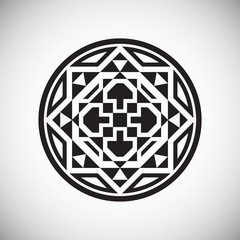 Mandala icon on background for graphic and web design. Simple vector sign. Internet concept symbol for website button or mobile app.