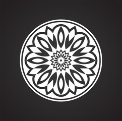 Mandala icon on background for graphic and web design. Simple vector sign. Internet concept symbol for website button or mobile app.