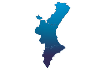 Comunidad valenciana de color azul. © Gabrieuskal
