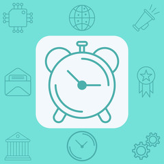 Alarm clock vector icon sign symbol