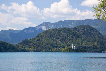 Fototapeta premium View of famous lake Bled in Julian Alps, northwest Slovenia