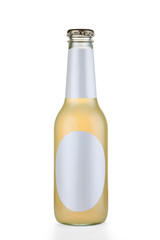 Transparent glass bottle isolaed on white