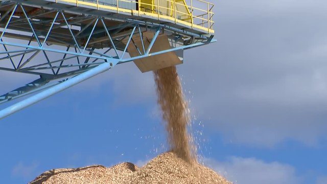 Wood processing into sawdust, solid fuel
