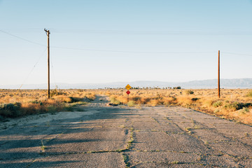 Dead end street in Salton City, California