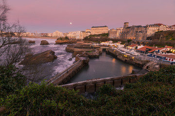 City of Biarritz with its beautiful coast and the old sea port, at the North Basque Country.	