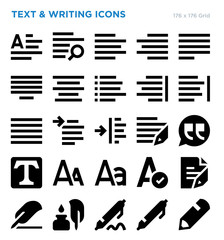 Text And Writing Vector Icon Set