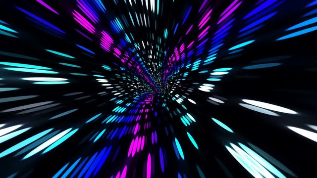 Moving Fast Through Futuristic City Lights