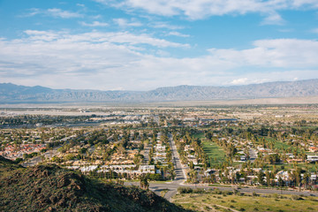 View of Palm Springs from the Araby Hiking Trail, in Palm Springs, California