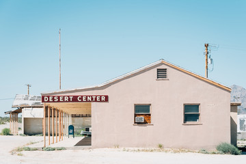 Fototapeta na wymiar The post office in the ghost town of Desert Center, California