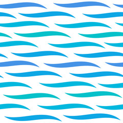 Water waves seamless pattern, curve lines. Rhythmic waves