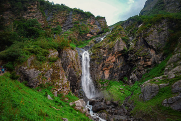 waterfall in mountains