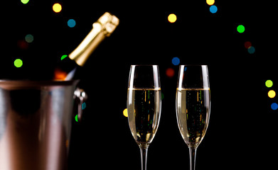 glasses of champagne. Celebration with champagne.