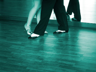 Ballroom dance salsa dancers