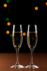 glasses of champagne. Celebration with champagne.