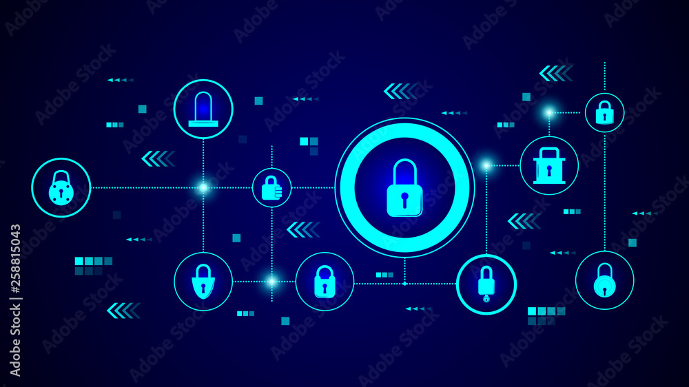 Poster lock icon. from lock and keys set