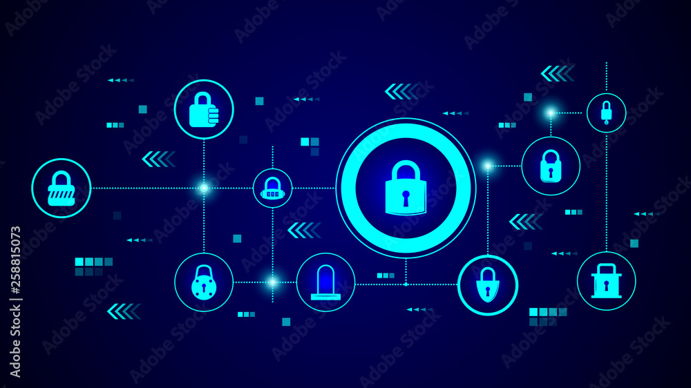 Poster lock icon. from lock and keys set