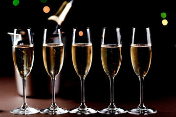 glasses of champagne. Celebration with champagne.