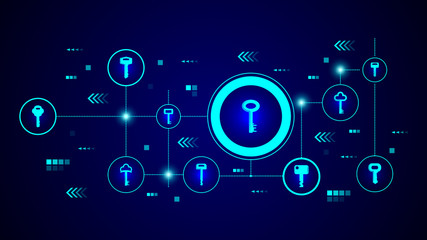 Fototapeta premium key icon. From lock and keys set