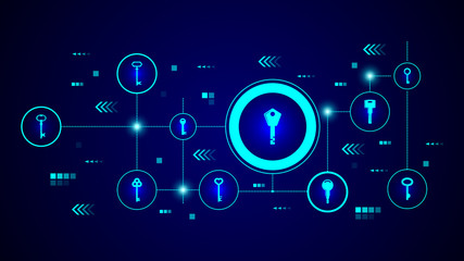 Fototapeta premium key icon. From lock and keys set