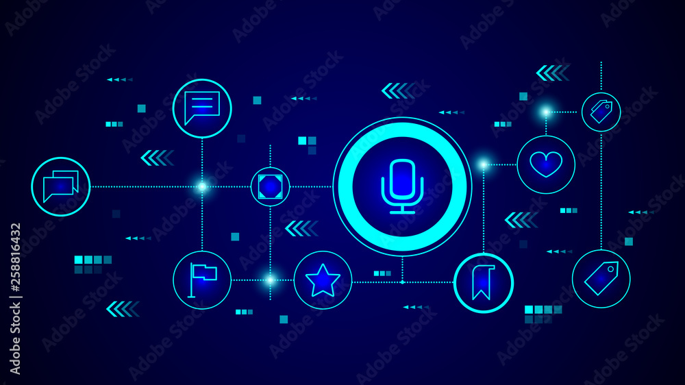 Poster microphone icon. from web set