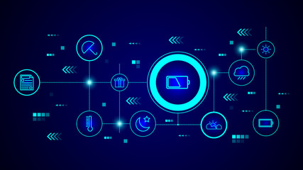 sign half charge icon. From web set