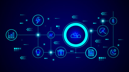 the sun behind the clouds icon. From web set