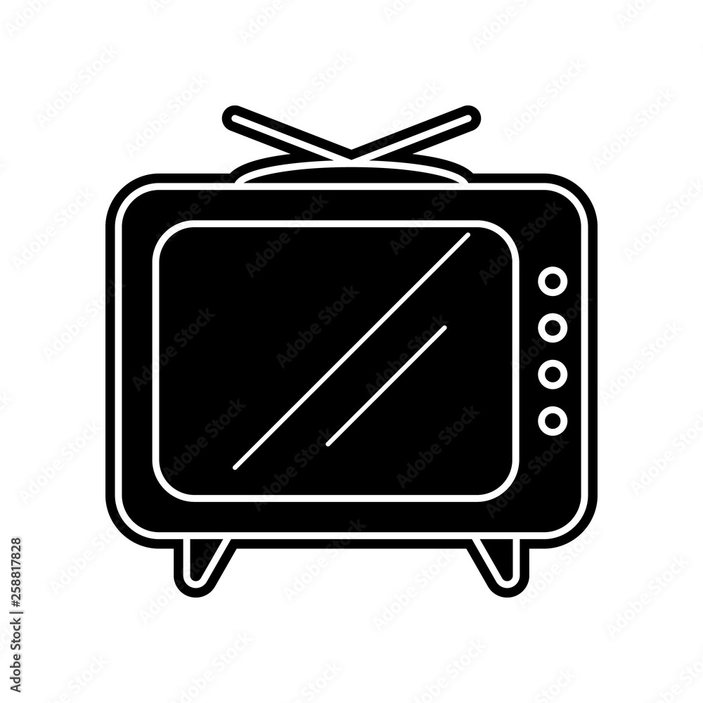 Poster old tv icon. element of media tool for mobile concept and web apps icon. glyph, flat icon for websit