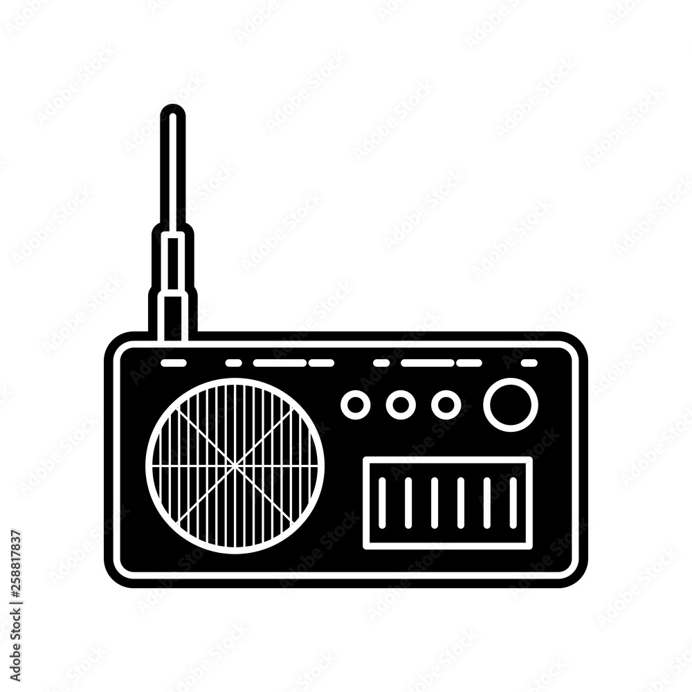 Aufkleber radio apparatus icon. element of media tool for mobile concept and web apps icon. glyph, flat icon f