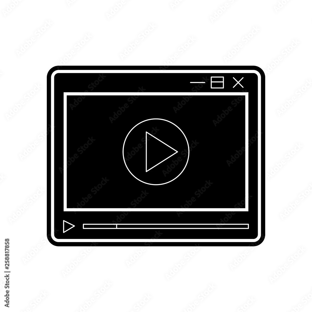 Poster video player icon. element of media tool for mobile concept and web apps icon. glyph, flat icon for 