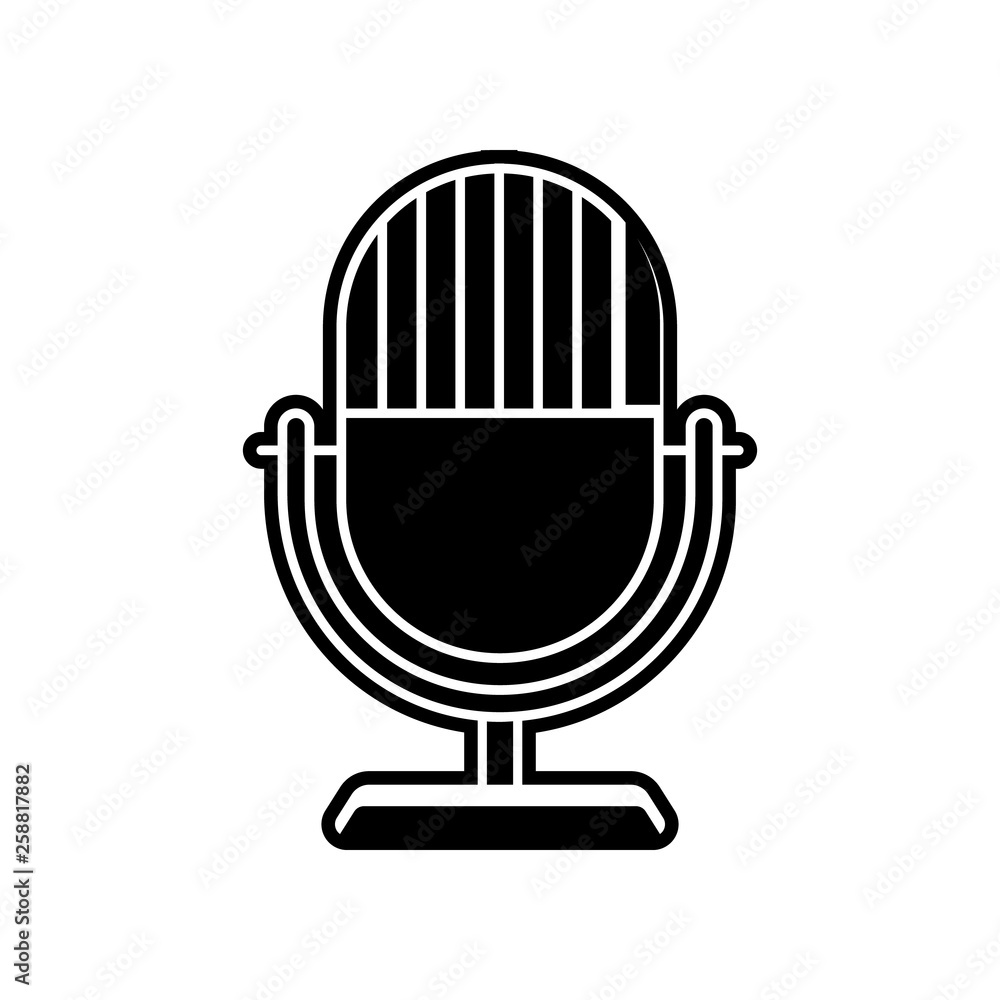 Poster microphone icon. element of media tool for mobile concept and web apps icon. glyph, flat icon for we