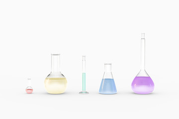 3d rendering, test tube and beaker in the lab