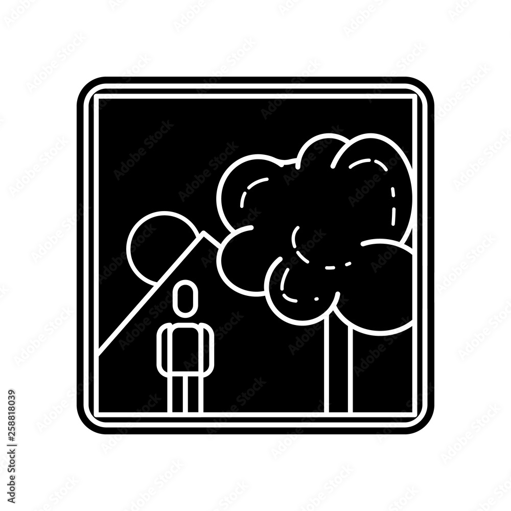 Aufkleber picture of a man in nature icon. element of media tool for mobile concept and web apps icon. glyph, 