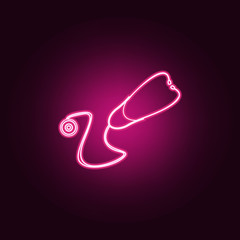 Obraz premium Stethoscope icon. Elements of Medicine in neon style icons. Simple icon for websites, web design, mobile app, info graphics