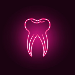 tooth icon. Elements of Medicine in neon style icons. Simple icon for websites, web design, mobile app, info graphics