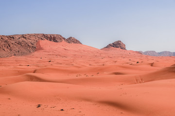 Fototapeta na wymiar Beautiful patterns and textures of the desert sand dunes