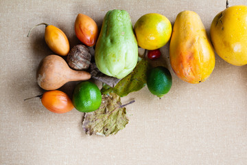 Fruit basketwith textured background.