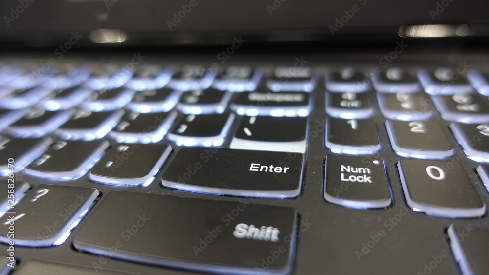 Poster shift and enter key on computer keyboard