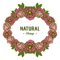 Vector illustration card natural vintage with design rose flower frame