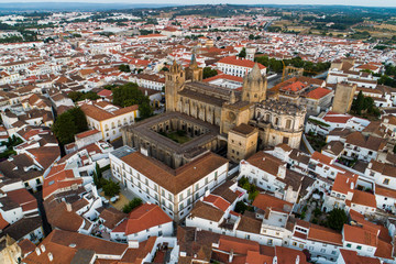 Aerial view of the city Evora Alentejo Portugal - historical center - 258827483