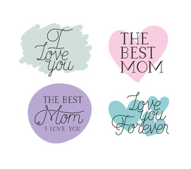 happy mothers day card set calligraphy messages