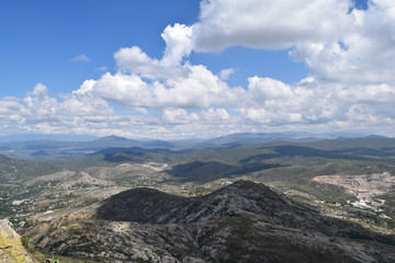 Panoramic view in the a mountain range