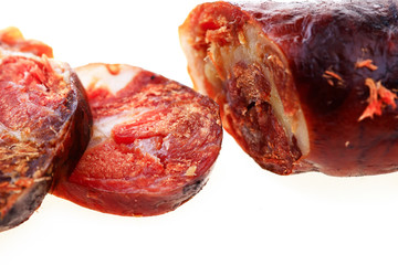 Sausages on a white background