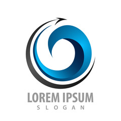 Airplane with sky round concept design. Symbol graphic template element vector